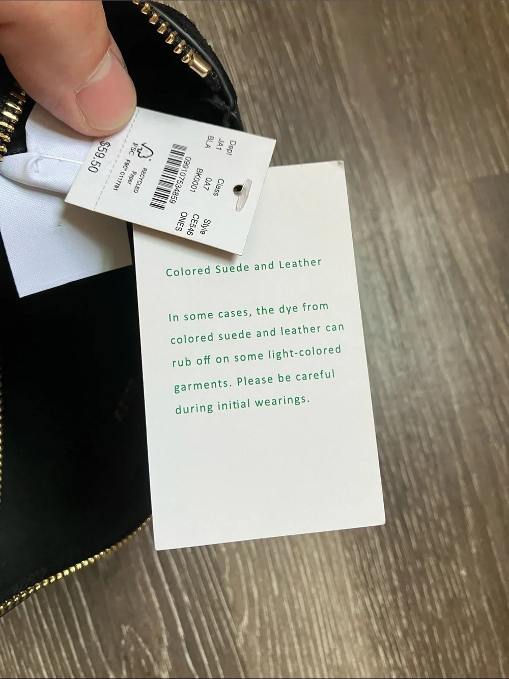 J.Crew Berkeley zipper pouch in leather and suede